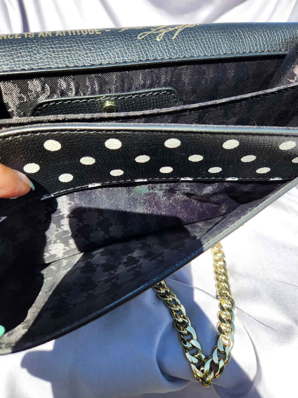 Karl Lagerfeld Polka Dot Chain Shoulder Bag